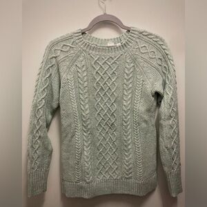 GAP Women's 100% Cotton Cable Knit Sweater - Mint Green